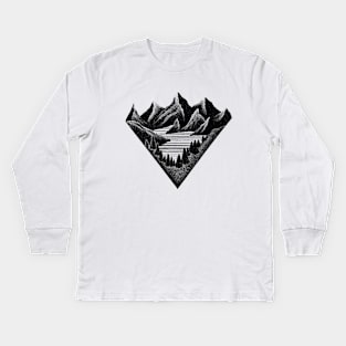 Geometric mountains Kids Long Sleeve T-Shirt